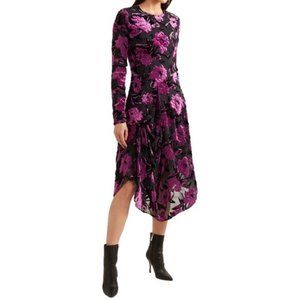 Preen by Thorton Bregazzi Alyssa Floral Velvet Devoré Dress Small